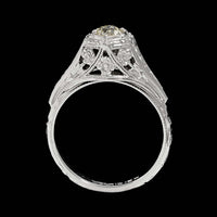Vintage Belais 18K White Gold Estate Diamond Engagement Ring