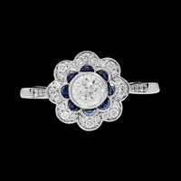 Vintage Style 14K White Gold Estate Diamond Engagement
