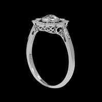 Vintage Style 14K White Gold Estate Diamond Engagement
