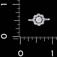 Vintage Style 14K White Gold Estate Diamond Engagement