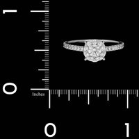 Memoire 18K White Gold Estate Diamond Bouquet Ring