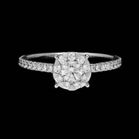 Memoire 18K White Gold Estate Diamond Bouquet Ring