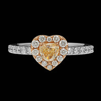 18K Rose and White Gold Estate Diamond Heart Ring