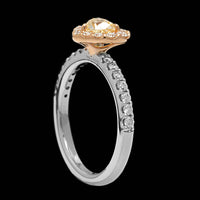 18K Rose and White Gold Estate Diamond Heart Ring