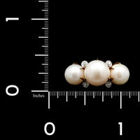 Edwardian Platinum Estate Natural Freshwater Pearl and Diamond Ring