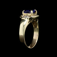 14K Yellow Gold Estate Tanzanite and Diamond Ring