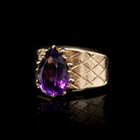 14K Yellow Gold Estate Amethyst Ring