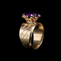 14K Yellow Gold Estate Amethyst Ring