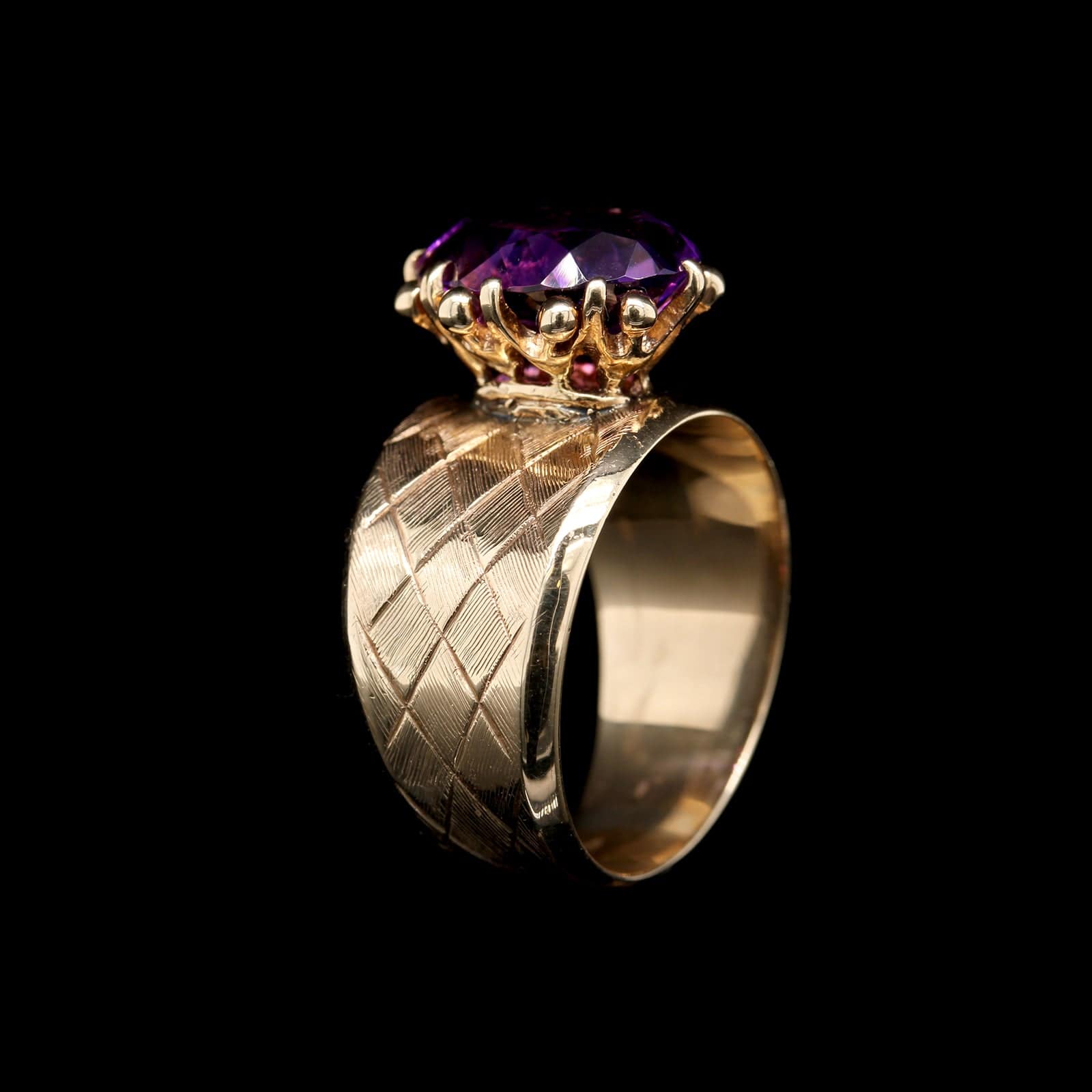 14K Yellow Gold Estate Amethyst Ring