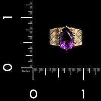 14K Yellow Gold Estate Amethyst Ring
