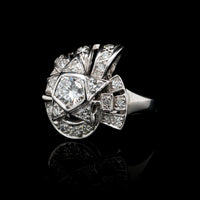 14K White Gold Estate Diamond Ring
