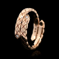 Chanel 18K Rose Gold Estate Diamond 'Coco Crush Toi et Moi Ring'