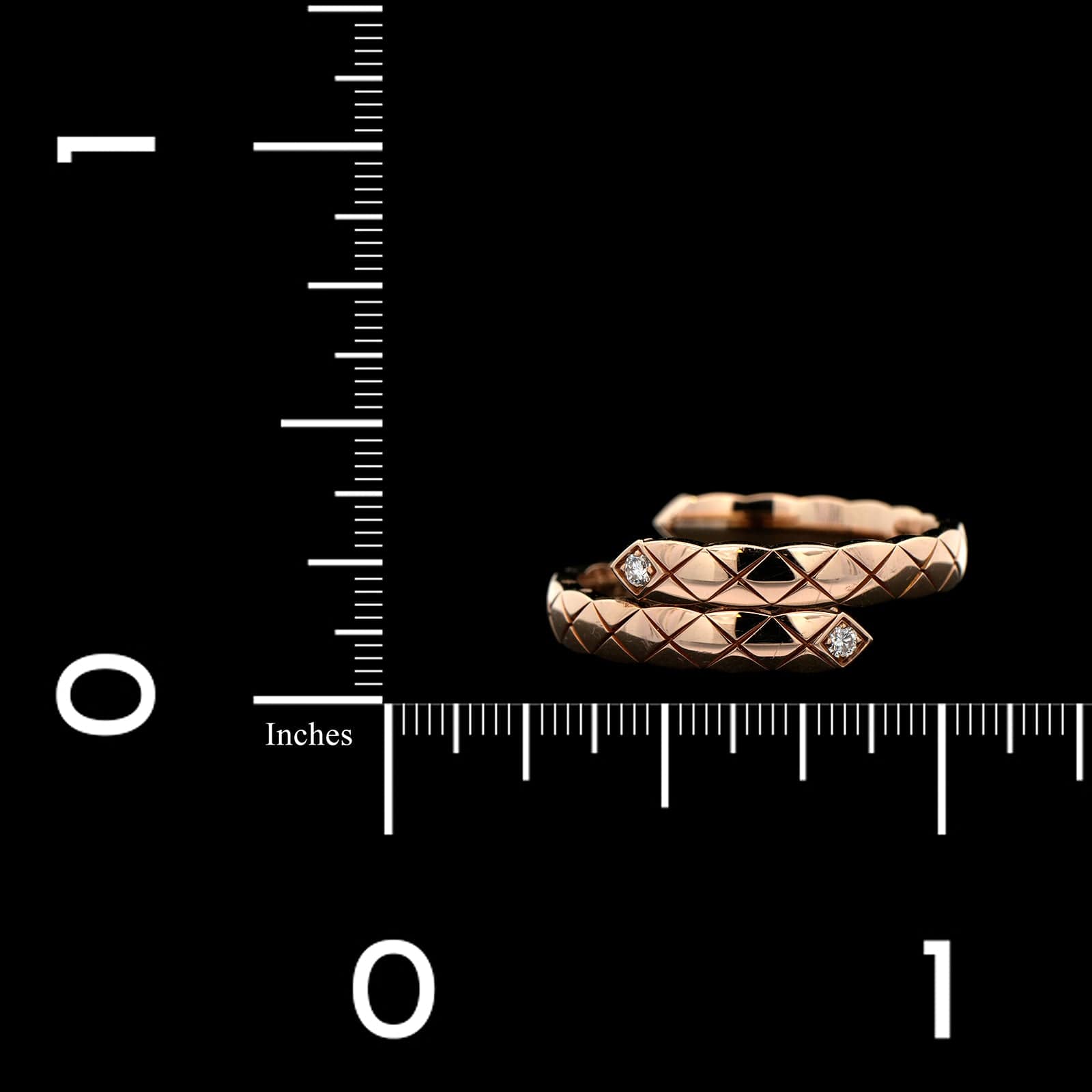 Chanel 18K Rose Gold Estate Diamond 'Coco Crush Toi et Moi Ring'