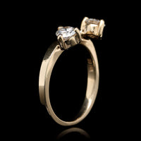 14K Yellow Gold Estate Diamond Insert Ring