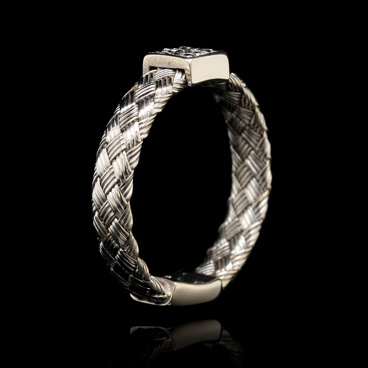 Roberto Coin 18K White Gold Estate Diamond Woven Ring