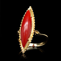 18K Yellow Gold Estate Coral Ring