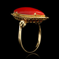 18K Yellow Gold Estate Coral Ring