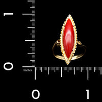 18K Yellow Gold Estate Coral Ring