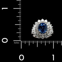 14K White Gold Estate Sapphire and Diamond Ring