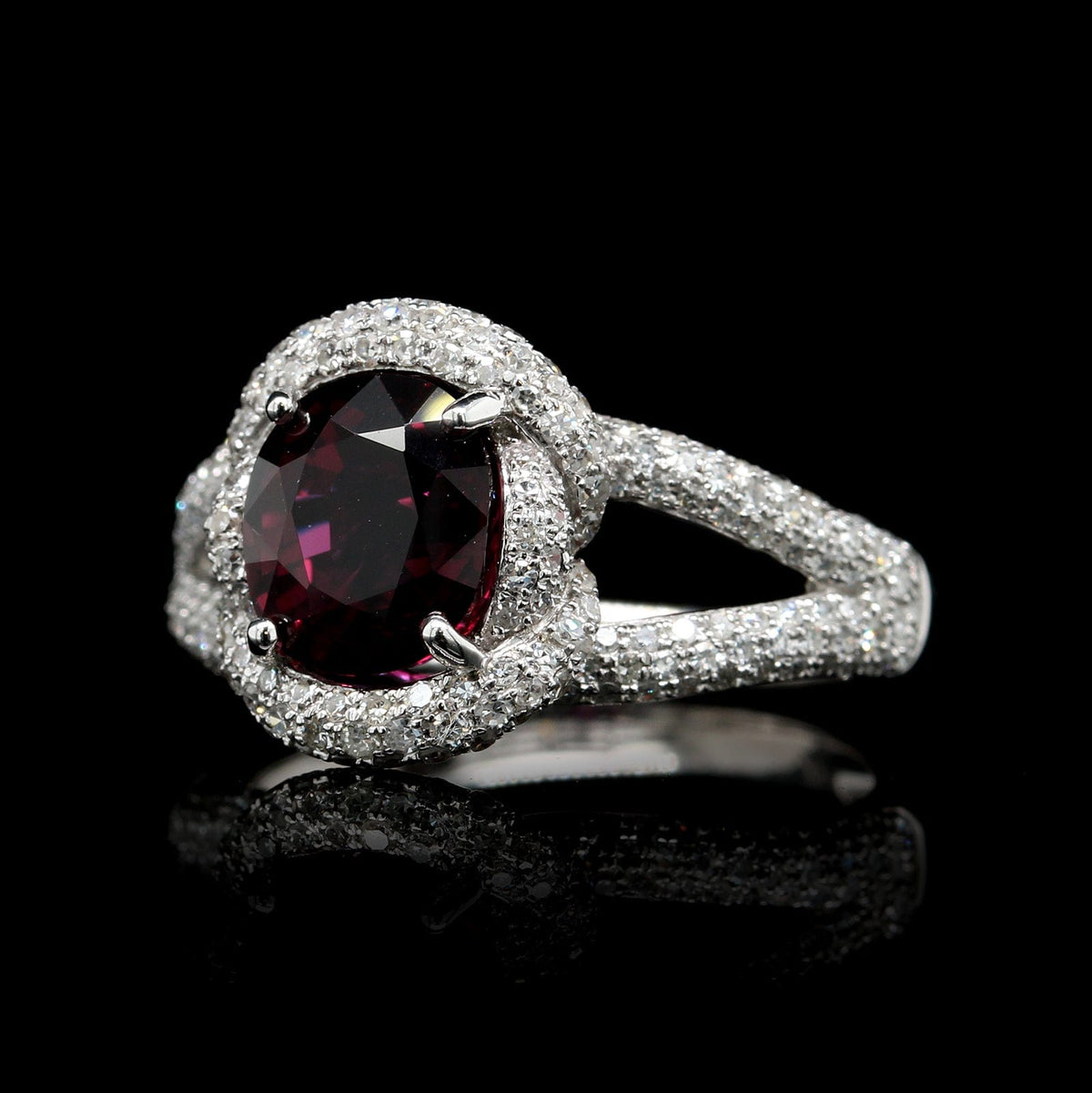 14K White Gold Estate Ruby and Diamond Ring