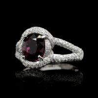 14K White Gold Estate Ruby and Diamond Ring