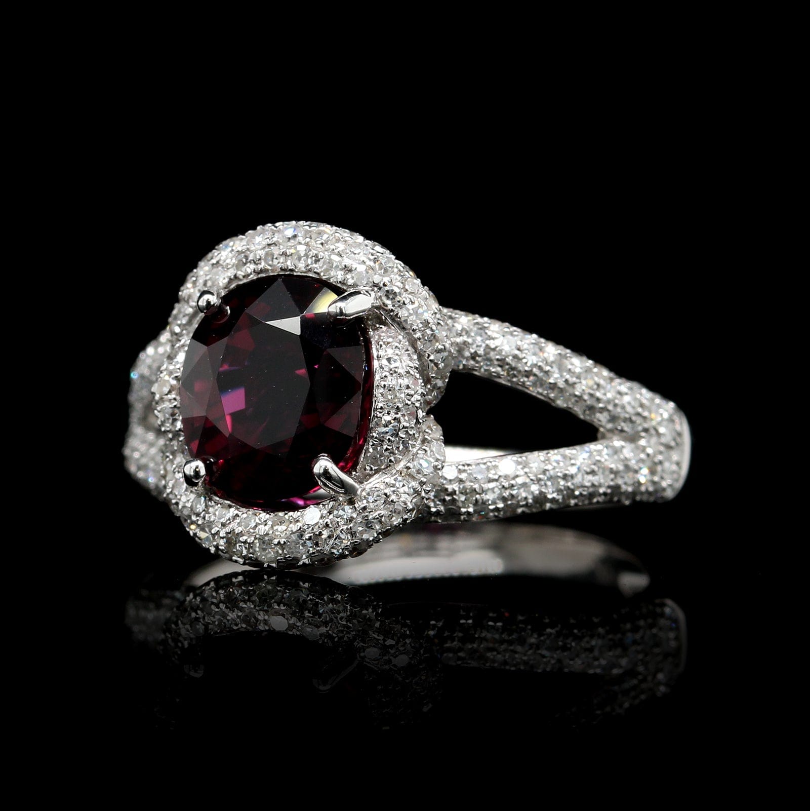 14K White Gold Estate Ruby and Diamond Ring