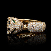 Cartier 18K Yellow Gold Estate Diamond Panthere de Cartier Ring