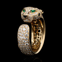 Cartier 18K Yellow Gold Estate Diamond Panthere de Cartier Ring