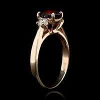 14K Yellow Gold Estate Ruby and Diamond Ring