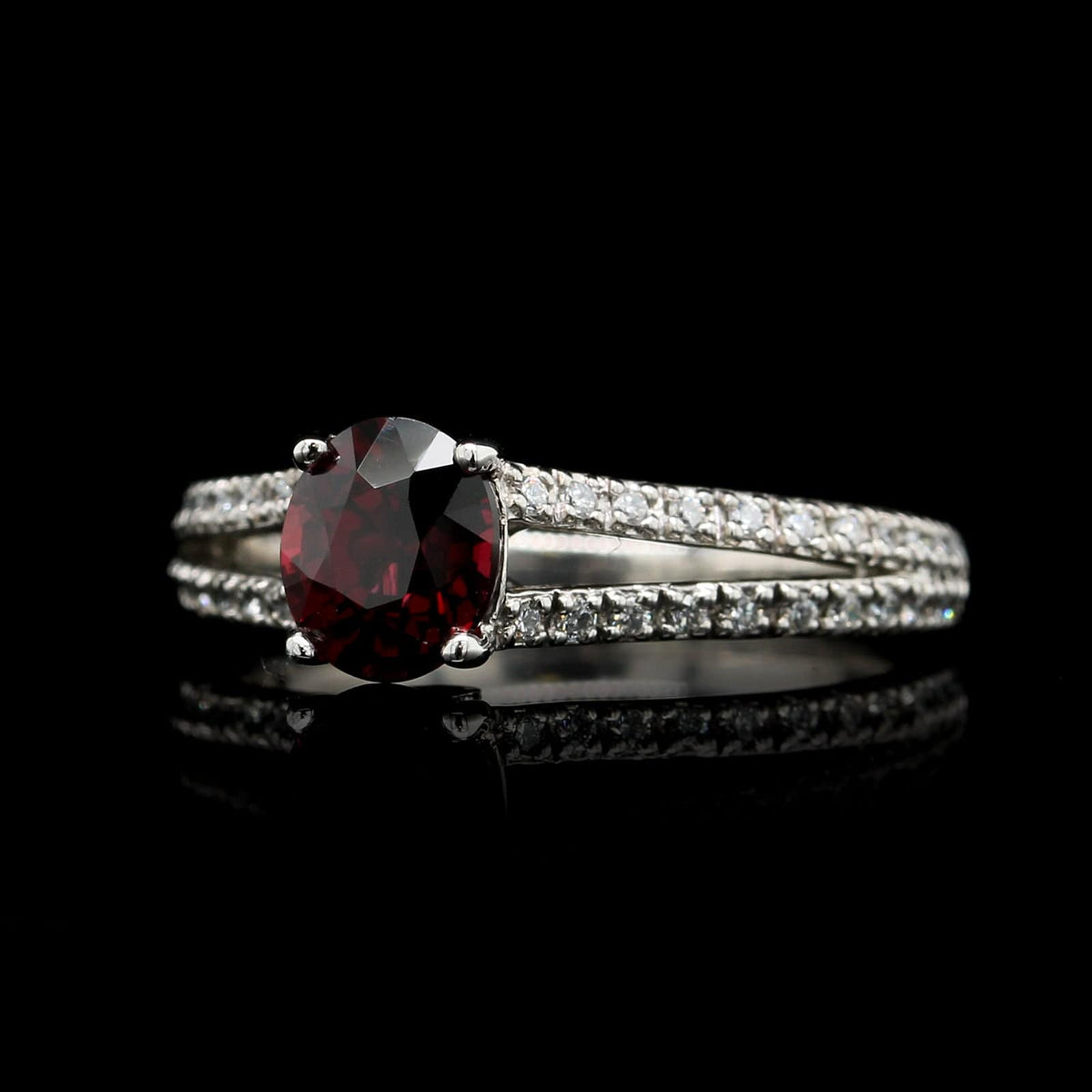 Platinum Estate Ruby and Diamond Ring
