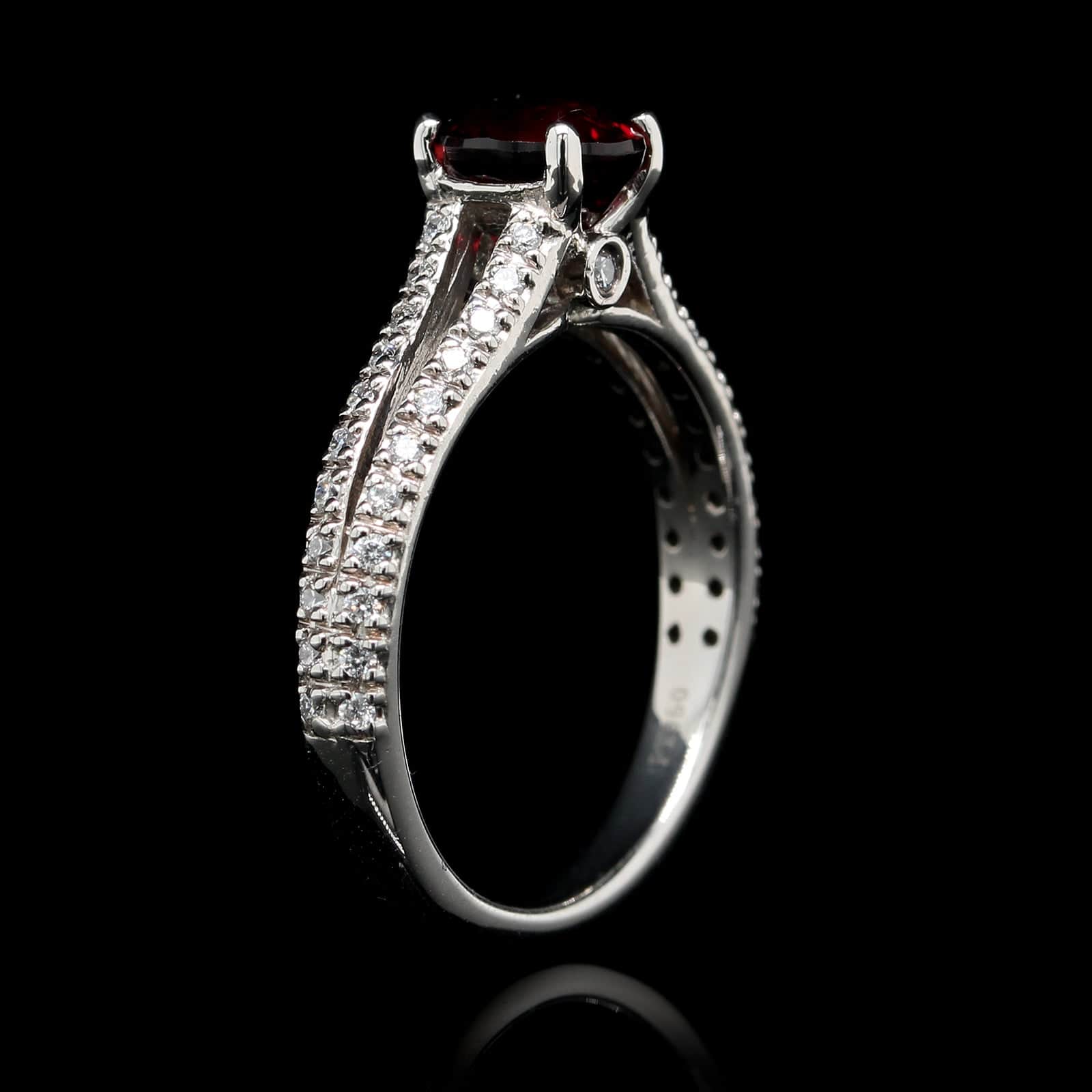 Platinum Estate Ruby and Diamond Ring