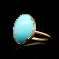 Gabriella Kiss 18K Yellow Gold Estate Turquoise Ring