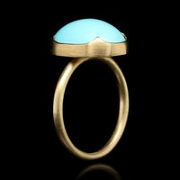 Gabriella Kiss 18K Yellow Gold Estate Turquoise Ring