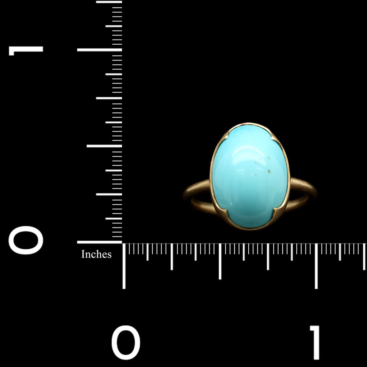 Gabriella Kiss 18K Yellow Gold Estate Turquoise Ring