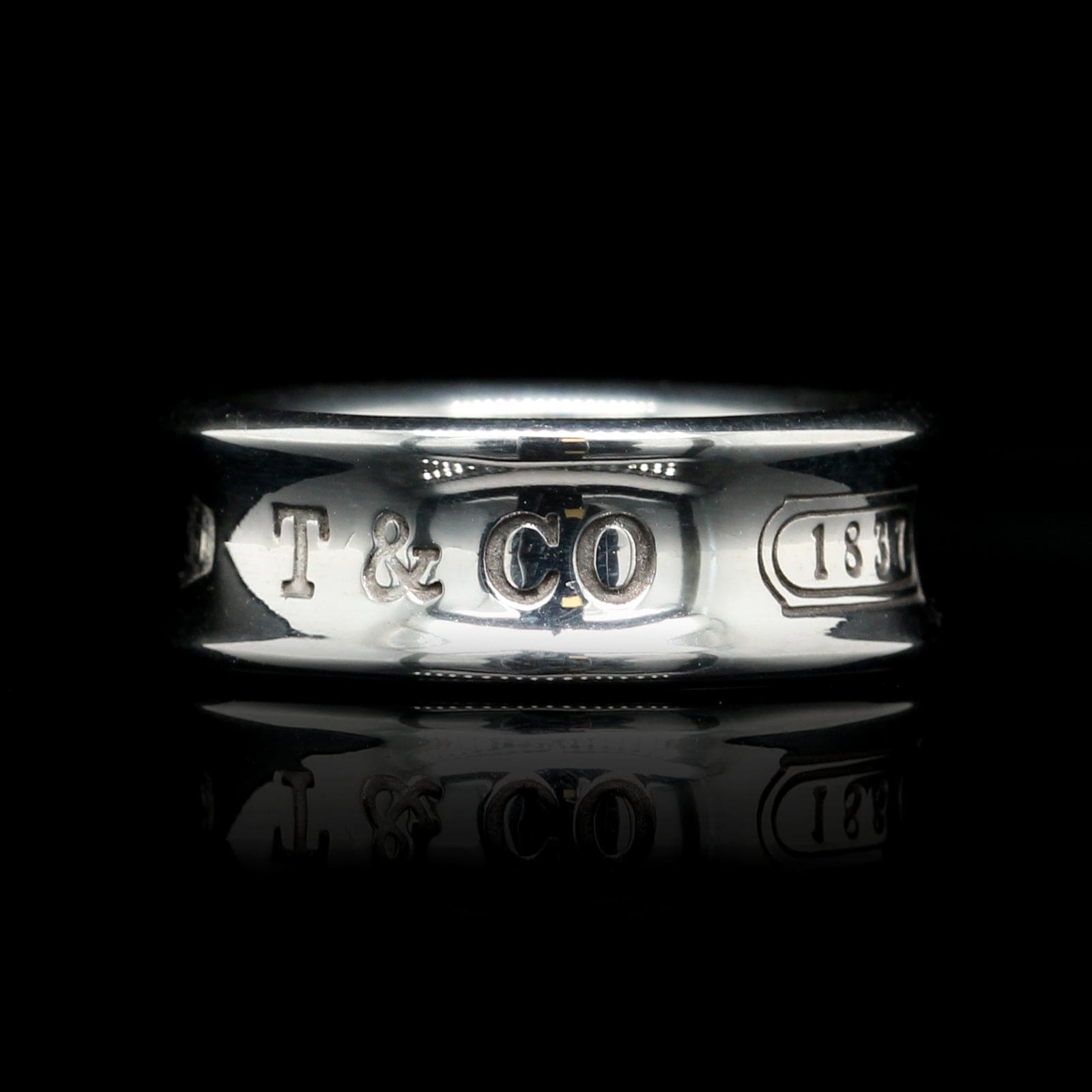 Tiffany & Co. Sterling Silver Estate 1837 Concave Ring