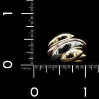 18k Tri-color Gold Estate Ribbed Dome Ring