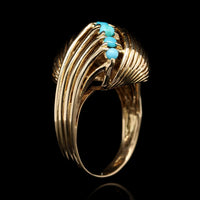 18K Yellow Gold Estate Turquoise Ring