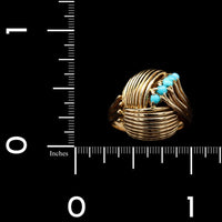 18K Yellow Gold Estate Turquoise Ring