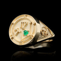 14K Yellow Gold Estate Virgo Zodiac Symbol Ring