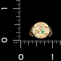14K Yellow Gold Estate Virgo Zodiac Symbol Ring