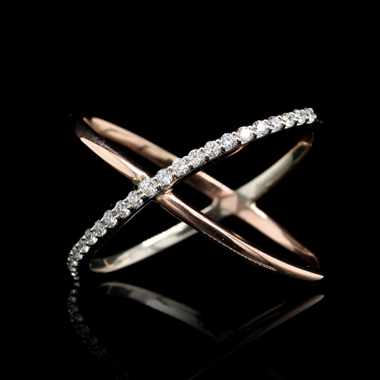 14K Rose and White Gold Estate Diamond Ring