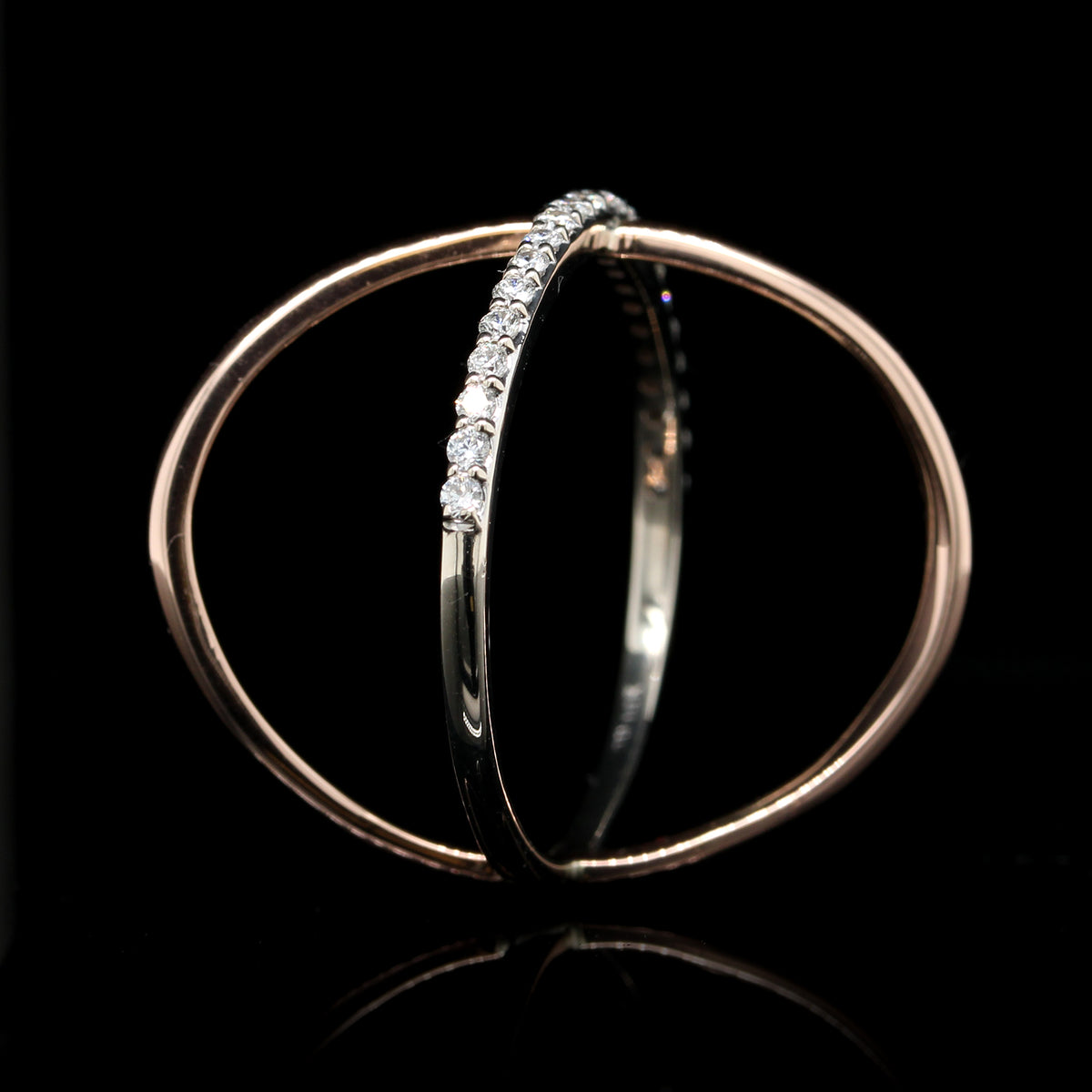 14K Rose and White Gold Estate Diamond Ring