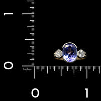 14K Two-tone Gold Estate and Tanzanite and Diamond Ring