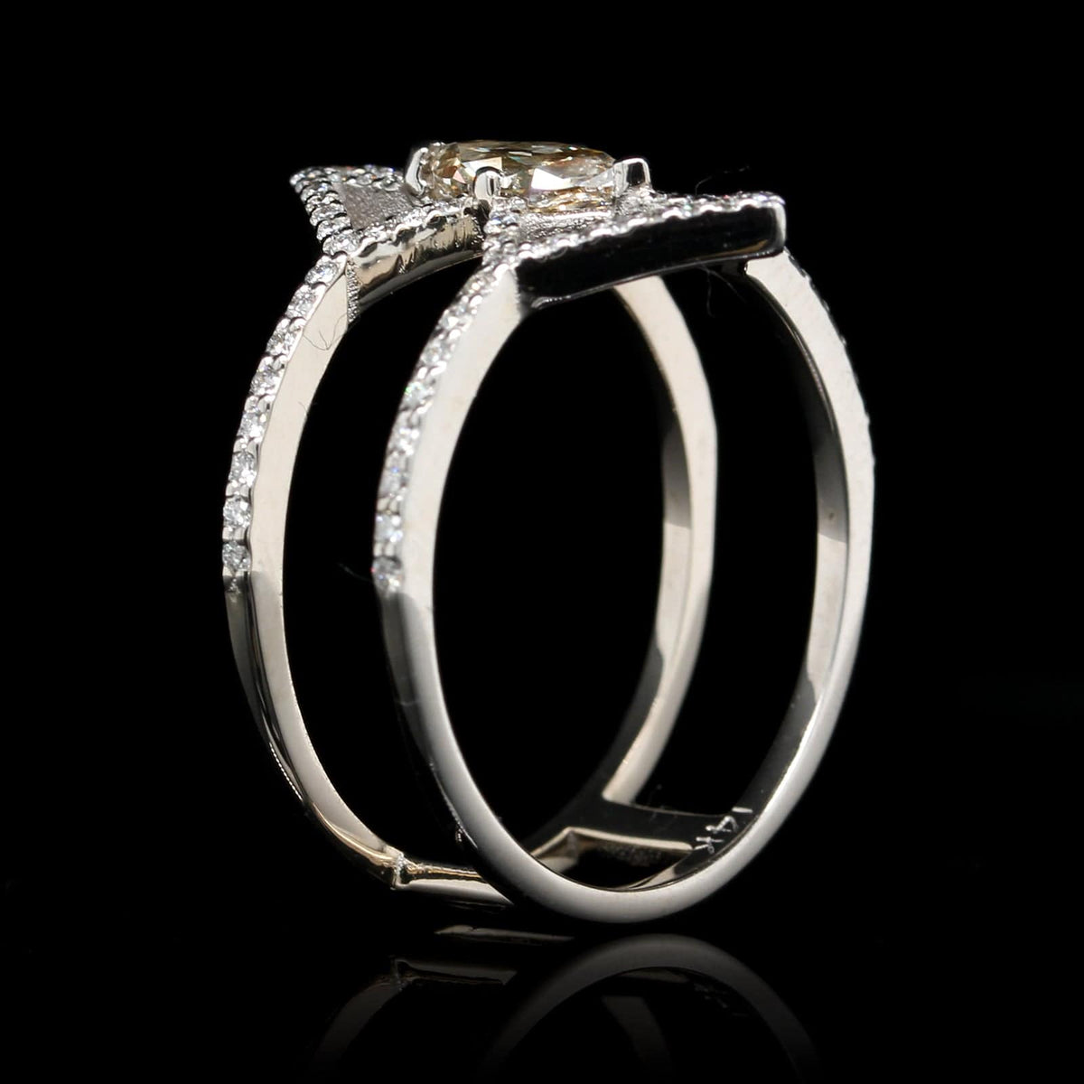 14K White Gold Estate Diamond Ring
