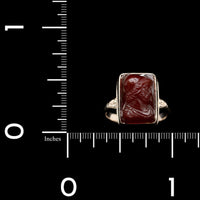 Vintage 14K Yellow Gold Estate Hardstone Cameo Soldier Ring
