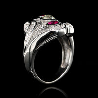 14K White Gold Estate Ruby and Diamond Ring