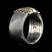 Konstantino Sterling Silver Estate and 18K Yellow Gold Delos Diamond Cigar Band