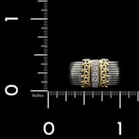 Konstantino Sterling Silver Estate and 18K Yellow Gold Delos Diamond Cigar Band