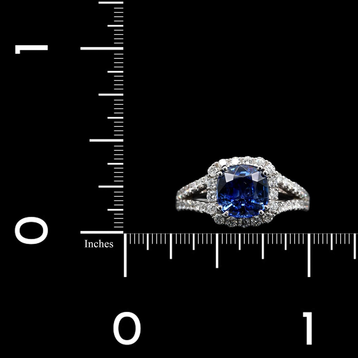 18K White Gold Estate Sapphire and Diamond Ring