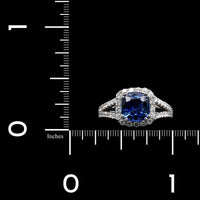 18K White Gold Estate Sapphire and Diamond Ring